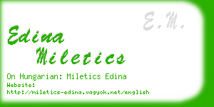 edina miletics business card